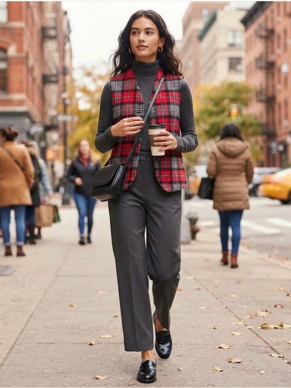 Red plaid vest